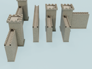 Castle walls Model 3D