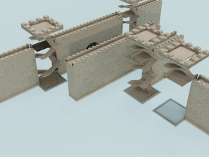 Castle walls Model 3D