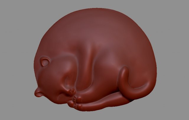 Sleeping cat 3D-Druckmodell .c4d .max .obj .3ds .fbx .stl .blend 