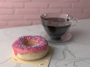 ドーナツとコーヒー 3Dモデル