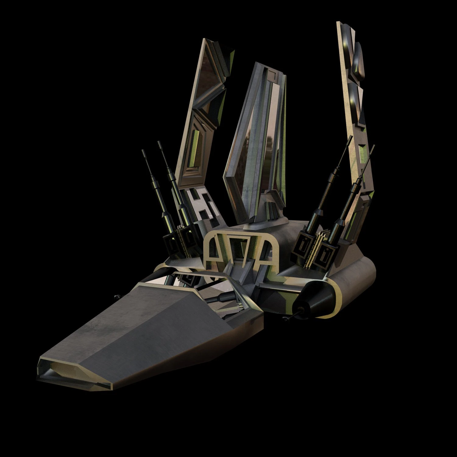 The spaceship 3D Model .c4d .max .obj .3ds .fbx .stl .blend