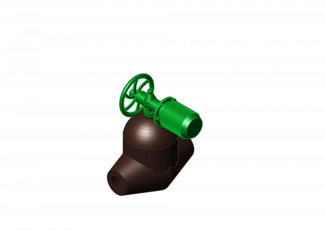 Gate valve with electric drive 3D Model .c4d .max .obj .3ds .fbx .stl .blend 