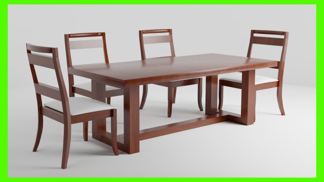 Classic Dinner Table 3D Model .c4d .max .obj .3ds .fbx .stl .blend
