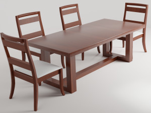 Classic Dinner Table 3D Model