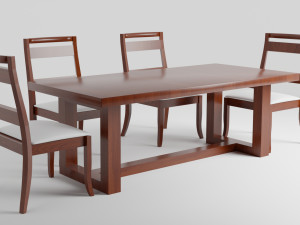 Classic Dinner Table 3D Model