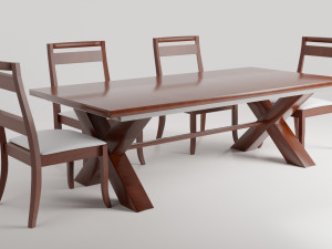 Modern Dinner Table 3D Model