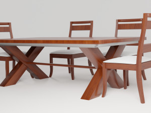 Modern Dinner Table 3D Model