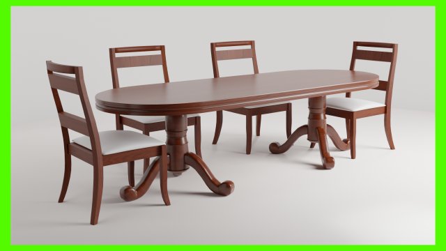 Classic Dinner Table Modelo 3D .c4d .max .obj .3ds .fbx .stl .blend 