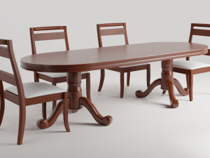 Classic Dinner Table Modelo 3D