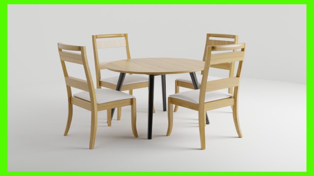 Modern Dinner Table 3D Model .c4d .max .obj .3ds .fbx .stl .blend 