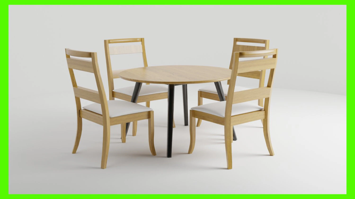 Modern Dinner Table 3D Model .c4d .max .obj .3ds .fbx .stl .blend 