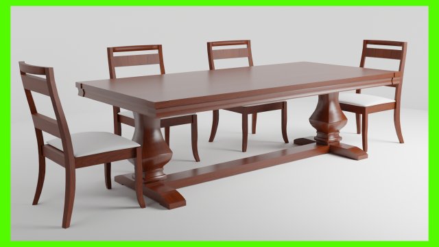 Classic Dinner Table Modello 3D .c4d .max .obj .3ds .fbx .stl .blend 