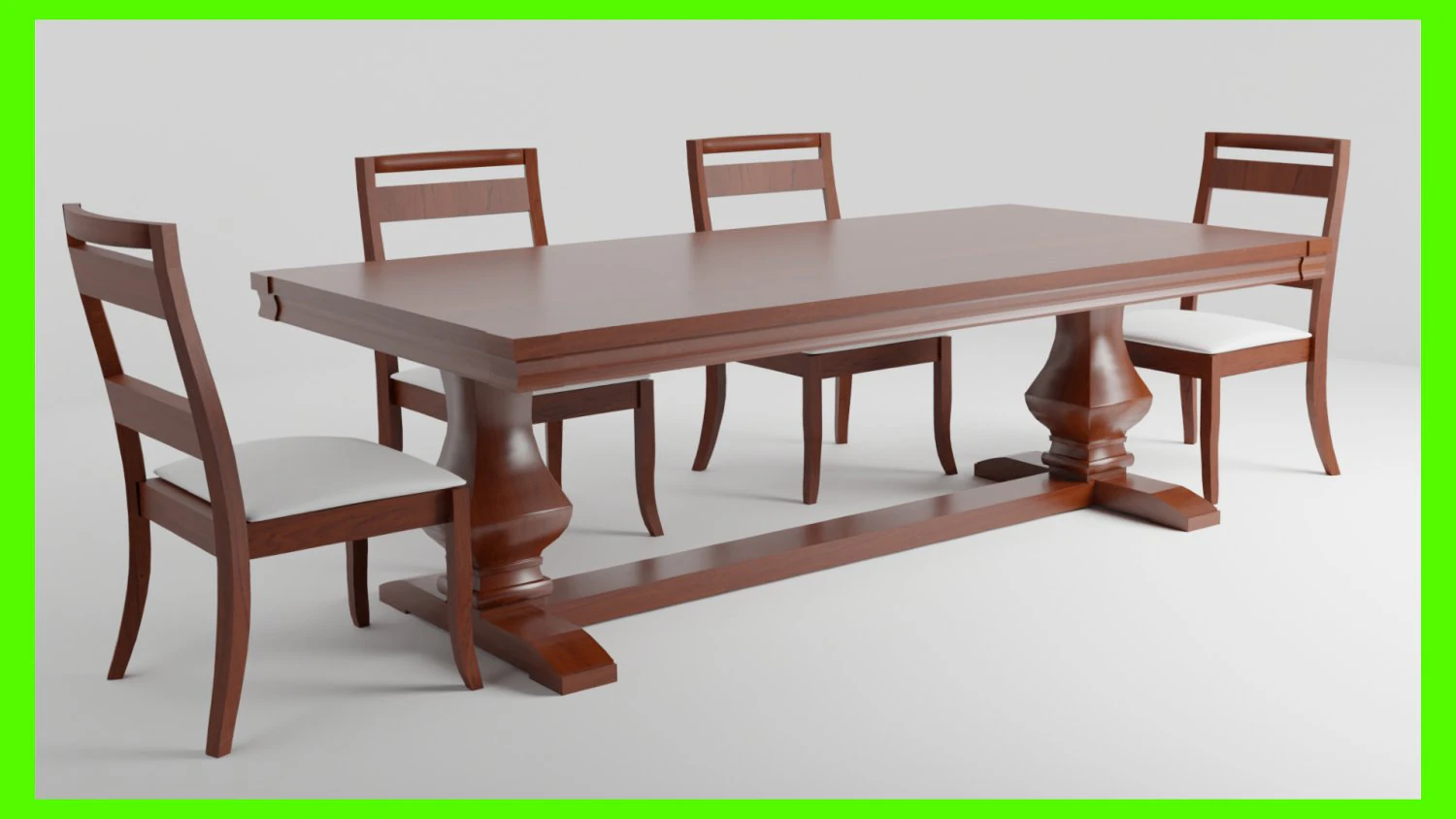 Classic Dinner Table 3D Model .c4d .max .obj .3ds .fbx .stl .blend