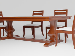 Classic Dinner Table Modello 3D