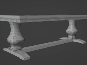 Classic Dinner Table 3D Model