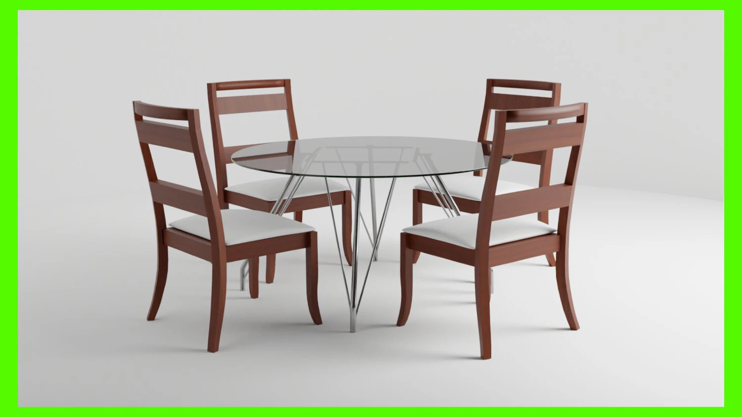 Modern Dinner Table 3D Model .c4d .max .obj .3ds .fbx .stl .blend 