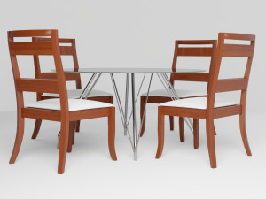 Modern Dinner Table Modello 3D