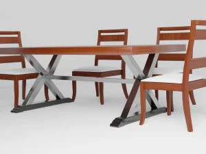 Modern Dinner Table 3D Model