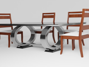 Modern Dinner Table 3D Model