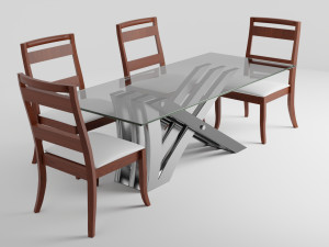 Modern Dinner Table 3D Model