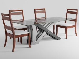 Modern Dinner Table 3D Model