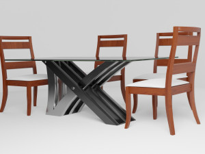 Modern Dinner Table 3D Model