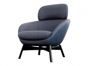 Russell Arm Chair With Pouf Modelo 3D