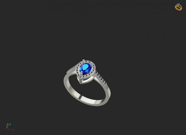 Drop fantasy ring 3D printmodel .c4d .max .obj .3ds .fbx .stl .blend 