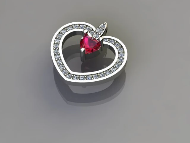 Heart necklace 3D Print Model .c4d .max .obj .3ds .fbx .stl .blend 