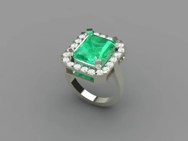 Big stone ring 3D Print Model .c4d .max .obj .3ds .fbx .stl .blend 