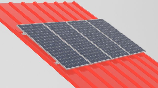 Solar Panel Roof 3D 模型 .c4d .max .obj .3ds .fbx .stl .blend 