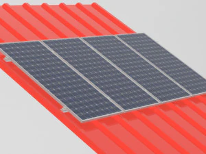 Панель сонячних батарей на даху 3D Модель