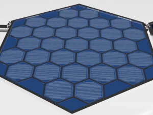Solar Panel Hexagonal 3D Model