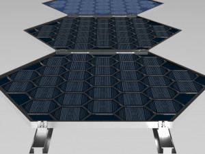 Solar Panel Hexagonal 3D Model
