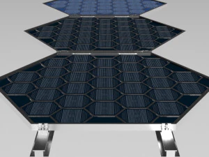 Solar Panel Hexagonal 3D Model
