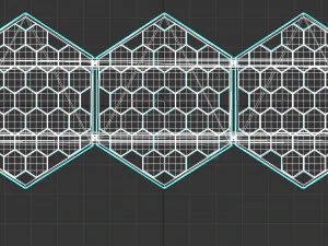 Solar Panel Hexagonal 3D Model