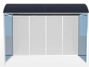 태양광 패널 버스 정류장 3D 모델