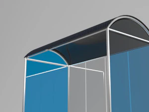 Solar Panel Bus Station 3D Model