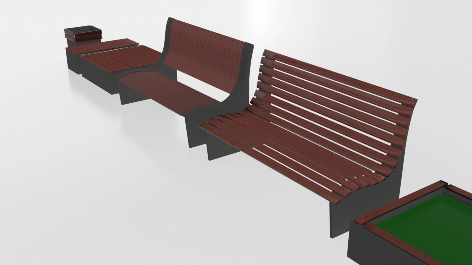 Bench Park Pack 3D Model .c4d .max .obj .3ds .fbx .stl .blend 