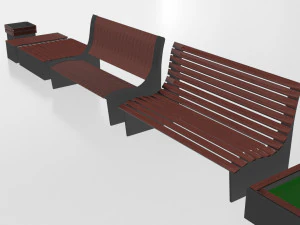 Bench Park-Paket 3D Modell