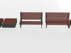Bench Park Pack 3D Model