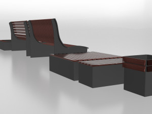 Bench Park Pack Modello 3D