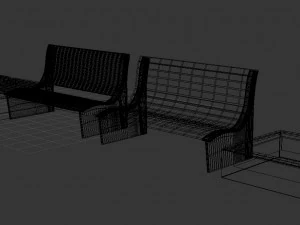 Bench Park Pack 3D Model