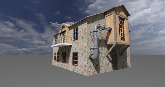 Steampunk house 01 3Dモデル .c4d .max .obj .3ds .fbx .stl .blend 