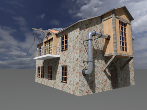 Steampunk house 01 3D 模型