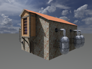 Steampunk house 01 3Dモデル