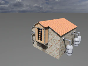 Steampunk house 01 3D Model
