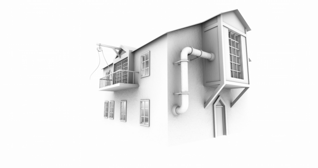 dibujo de edificio steampunk