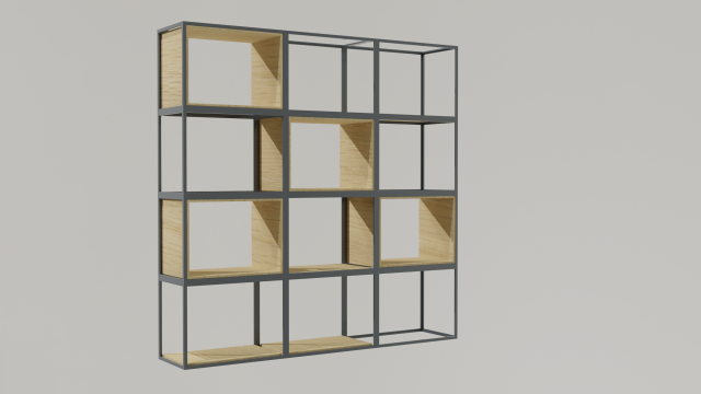 Bookshelf 01 3D Model .c4d .max .obj .3ds .fbx .stl .blend 
