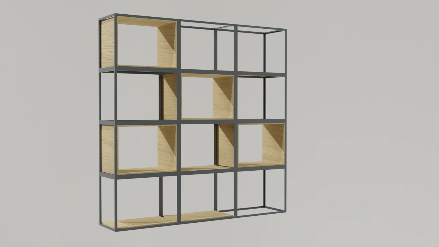 Bookshelf 01 3D Model .c4d .max .obj .3ds .fbx .stl .blend 